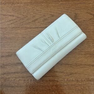 Coach y2k white leather bifold wallet
